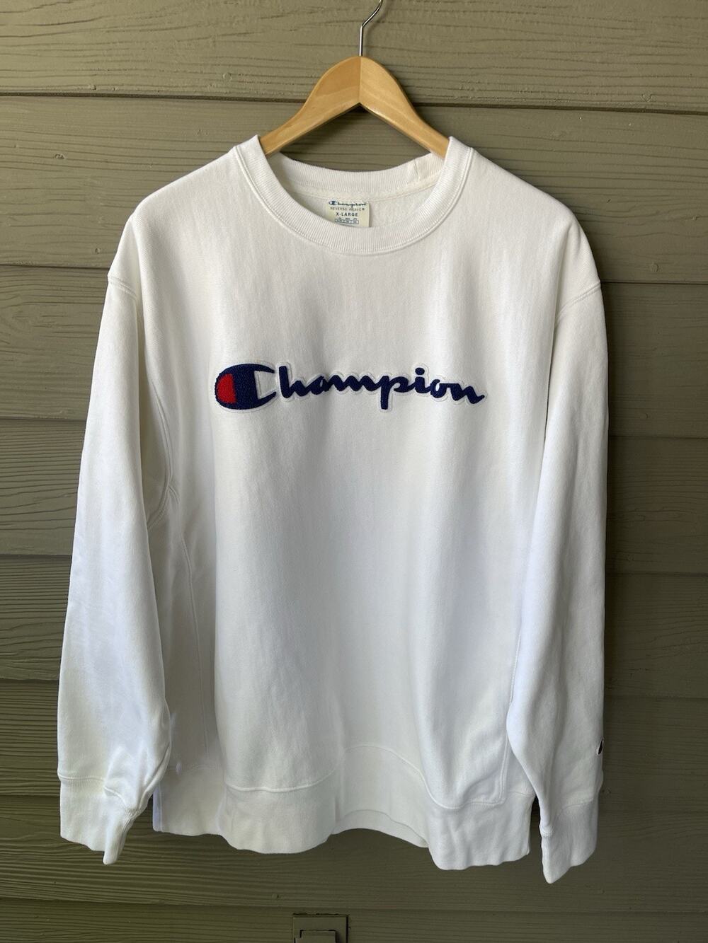 Champion Reverse Weave Men's Crewneck Fleece Sweatshirt Embroidered Logo XL
